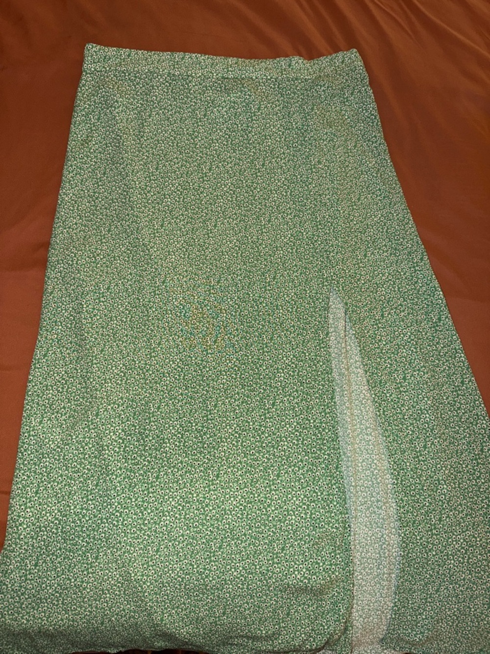 H&M Green Ditsy Floral Maxi Skirt